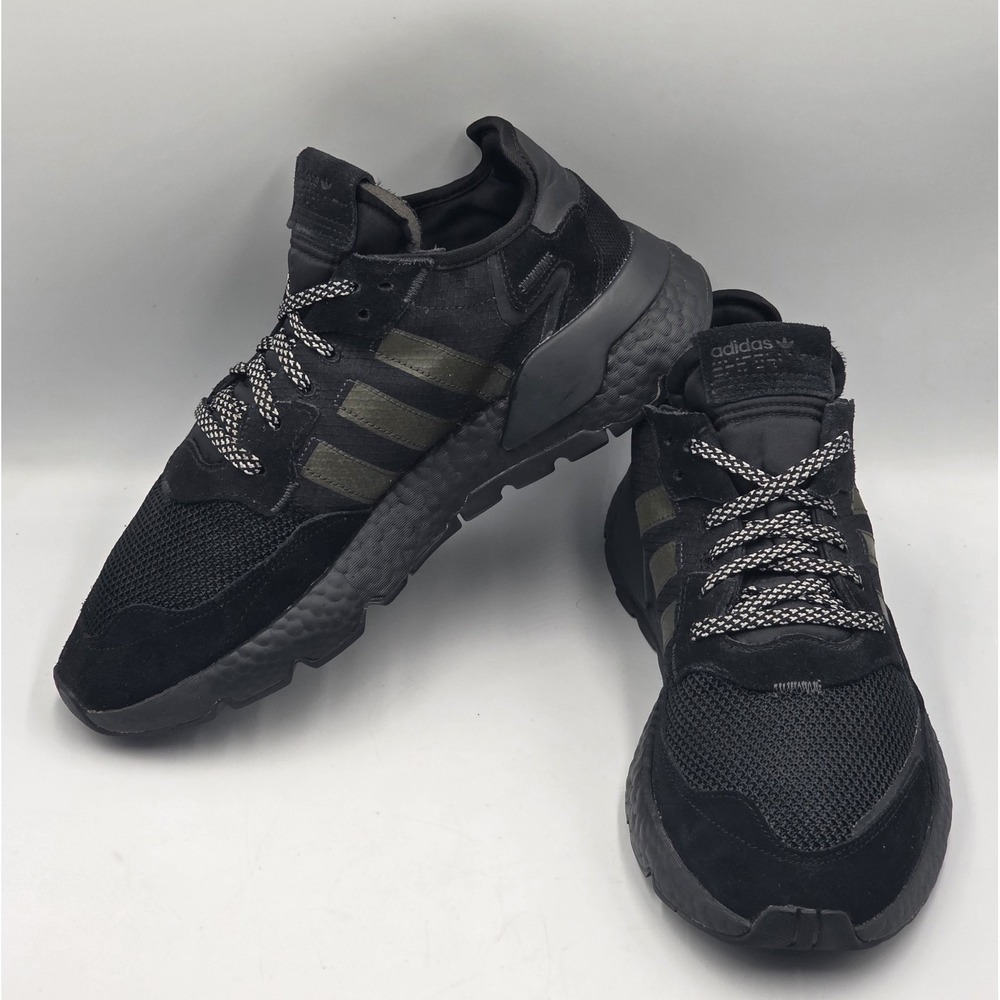 adidas Nite Jogger Triple Black Men's Size 10 BD7954 Shoes Sneakers - Picture 6 of 12